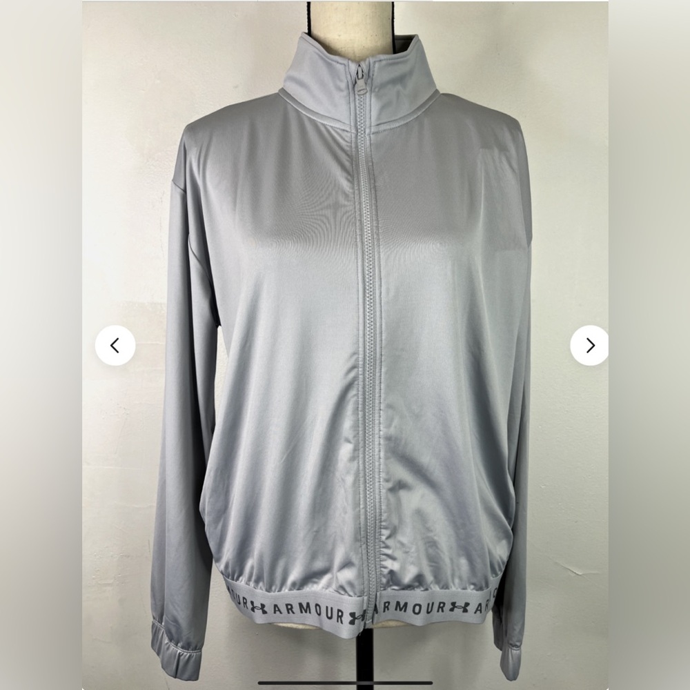 Under Armour Silver Grey Loose Heatgear Track Jacket
